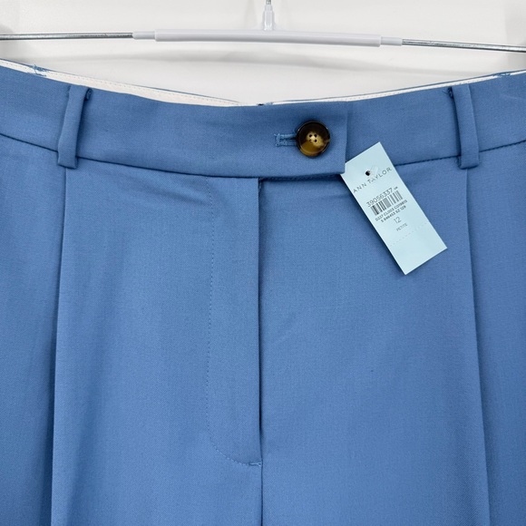 Ann Taylor The Petite Modern Wide Leg Trouser in Cool Cascades 12 Petite NWT - Picture 7 of 15